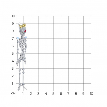 Моносерьга Sokolov из золочёного серебра с корундом и фианитами