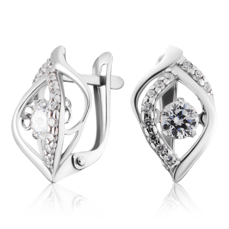 Серебряные серьги с фианитами