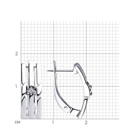 Серьги из серебра с бриллиантом