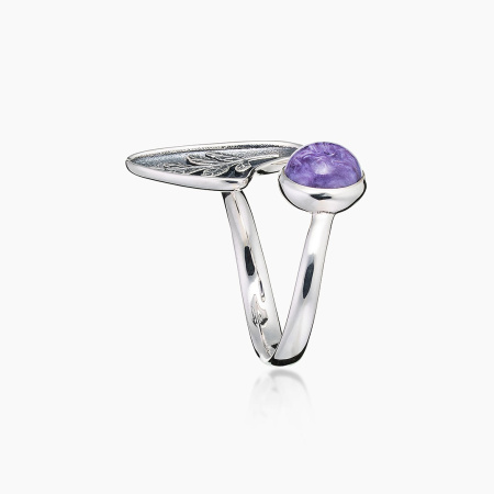 Cеребряное кольцо с чароитом