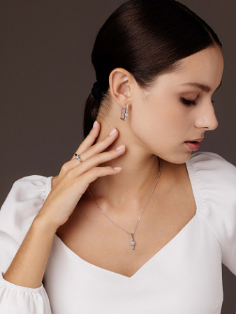 Серьги из серебра с агатом