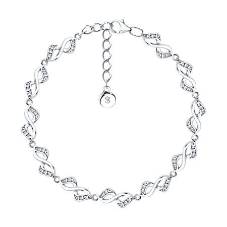 Серебряный браслет с фианитами