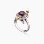 Серебряное кольцо «Кассиопея» с гранатом
