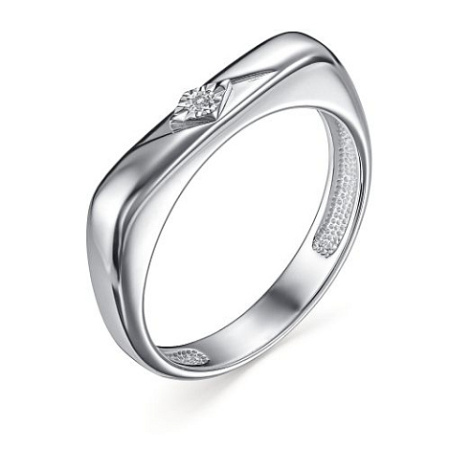 Кольцо из серебра с бриллиантом