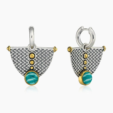 Серьги из серебра с камнем амазонит