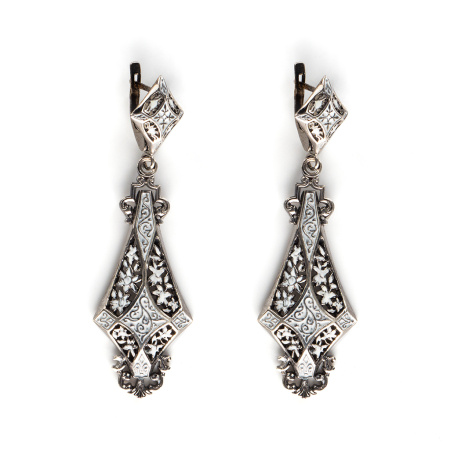 Серебряные серьги с эмалью