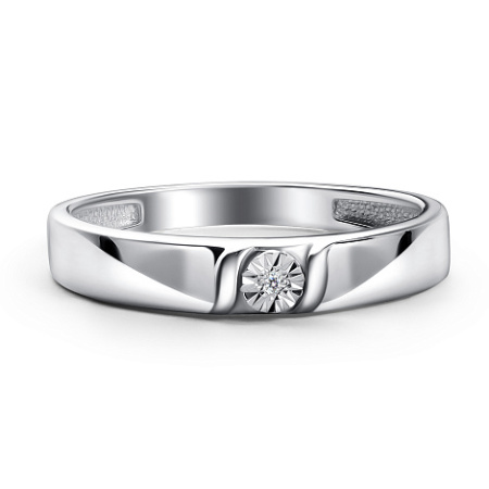 Серебряное кольцо с бриллиантом