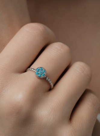 Кольцо из серебра с бирюзой