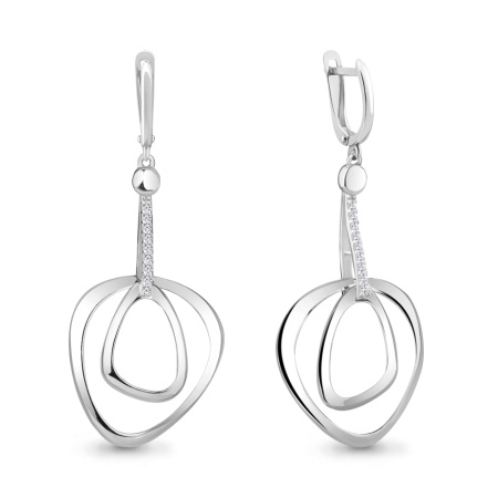 Серьги из серебра с фианитами