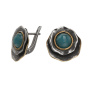 Серьги из серебра с голубым халцедоном