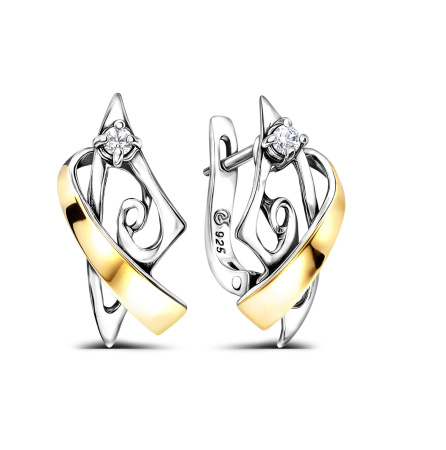 Серьги серебряные с фианитами