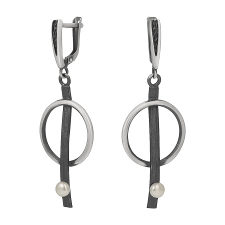 Серьги из серебра с жемчугом