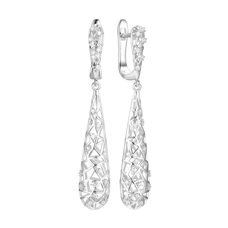 Серебряные серьги с фианитами