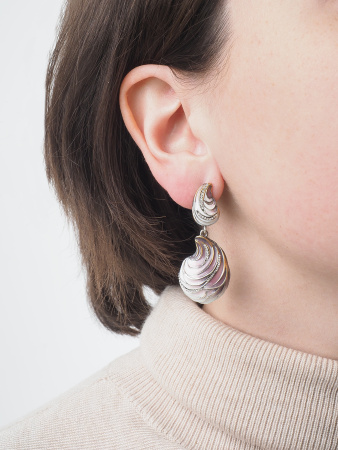 Серьги из серебра «Волна» с витражной эмалью