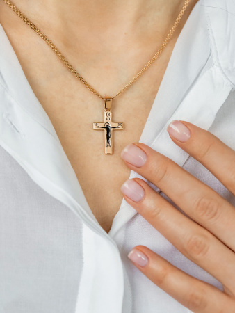 Крест серебряный с распятием позолоченный