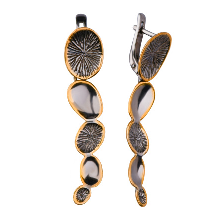 Серебряные серьги с позолотой