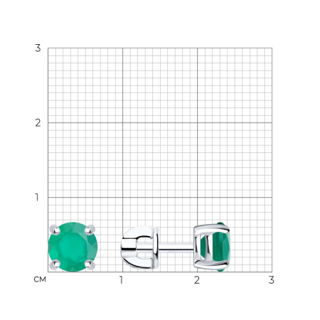 Серьги-пусеты из серебра с агатами