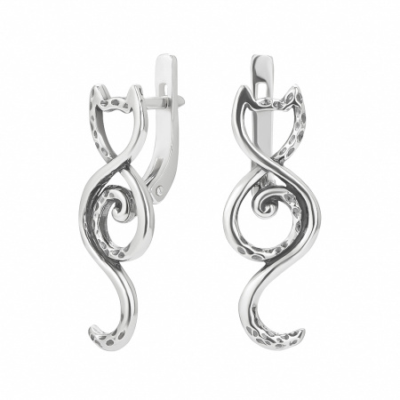 Серебряные серьги «Кот-восьмеркин»