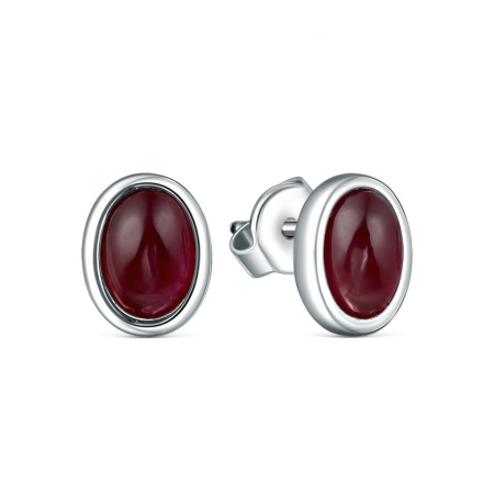 Серьги из серебра с рубинами