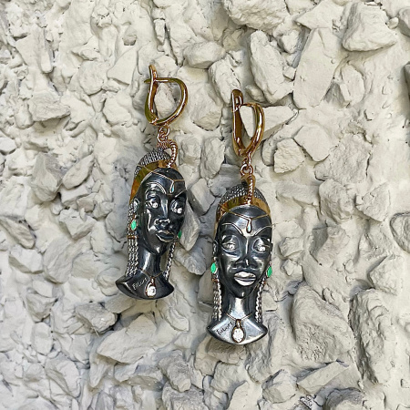 Серебряные серьги-подвески «Куайя»