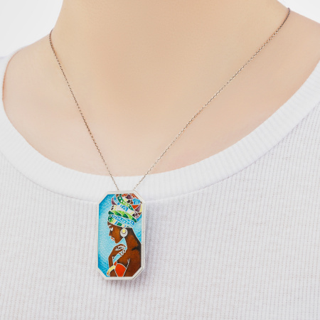 Брошь-подвеска из серебра «Мулатка»