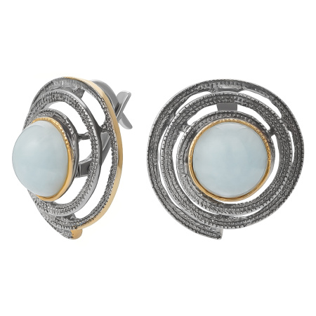 Серебряные серьги с аквамарином «Вдохновение»