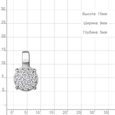 Подвеска из серебра с фианитами