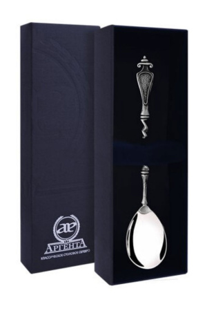 Серебряная чайная ложка «Витая» с чернением