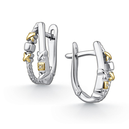 Серьги из серебра с бриллиантом