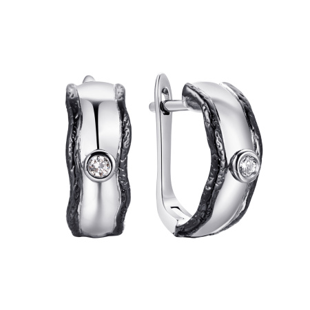 Серебряные серьги с фианитами