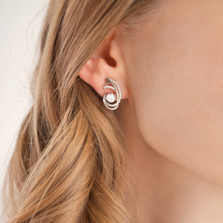 Серебряные серьги с фианитом