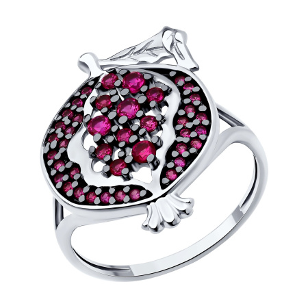 Серебряное кольцо с корундом «Гранат»