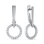 Серебряные серьги с фианитами «Круг»