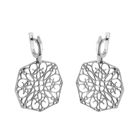 Серебряные серьги «Кружева»