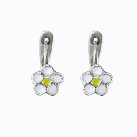Серьги из серебра с эмалью «Белянка»