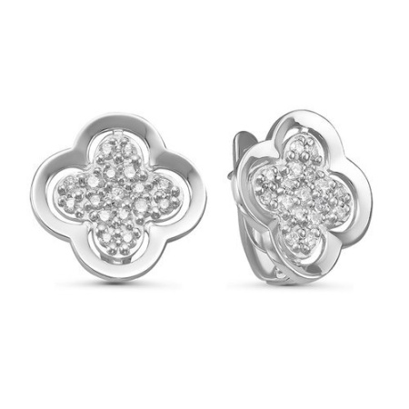 Серьги из серебра с фианитами