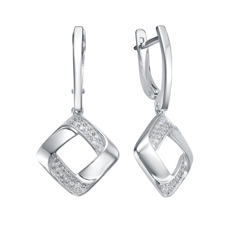 Серебряные серьги с фианитами