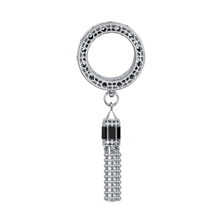 Серебряное кольцо с ониксом и фианитами