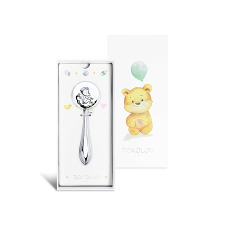 Погремушка серебряная «Ангелочек»