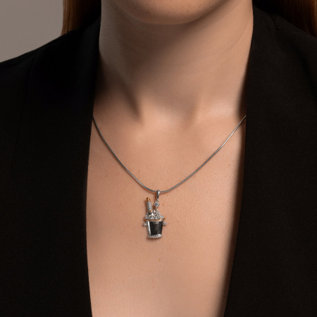 Серебряная подвеска с фианитами «Шампанское»