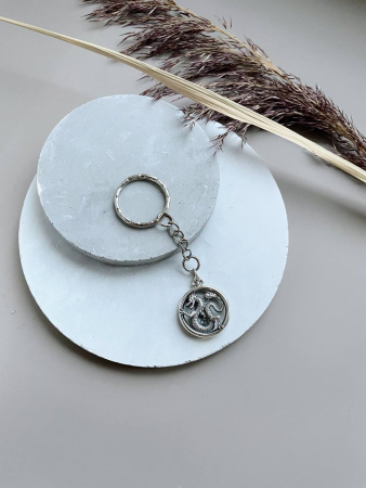 Брелок для ключей «Дракон» из серебра