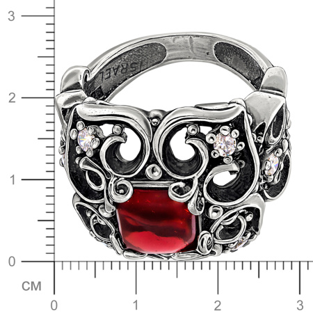 Кольцо из серебра с гранатом