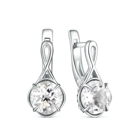 Серьги из серебра с горным хрусталем