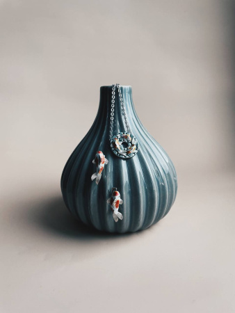 Серебряное колье «Рыбки»