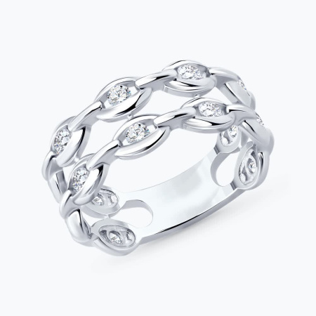 Кольцо из серебра с фианитами