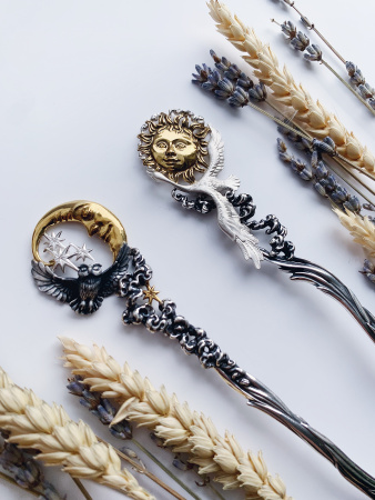 Серебряный набор ложек «День» и «Ночь»