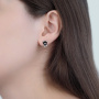 Серьги серебряные «Мишка» с эмалью