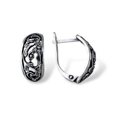 Серьги из серебра в славянском стиле