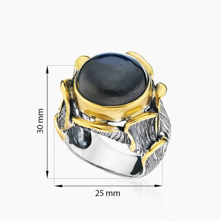 Серебряное кольцо «Чуткость» с лабрадором