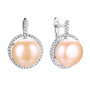 Серьги из серебра с жемчугом и фианитами